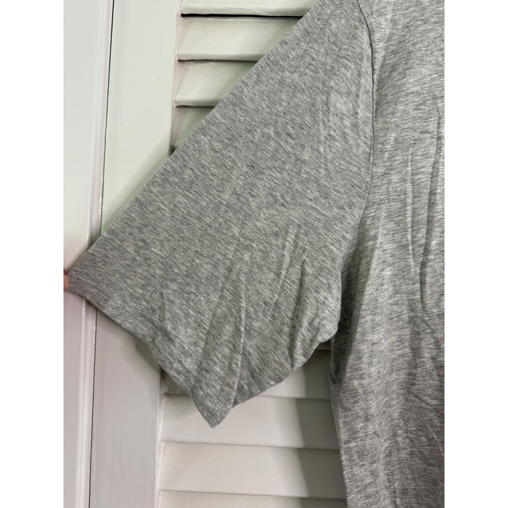 Garnet Hill Size XL Heather Gray Organic Pima Cotton Tencel Short Sleeve Top - Picture 3 of 5